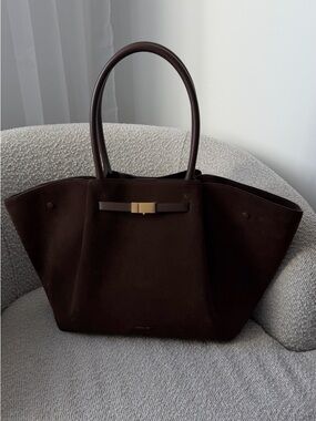 DeMellier Dark Brown Tote with Gold Accent